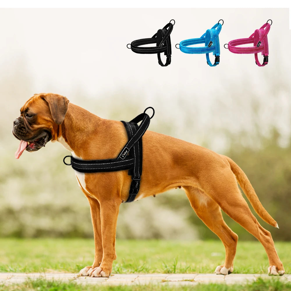 No Pull Dog Harness Nylon Large Dog Harness Reflective Pet Vest Padded Strap Harnesses for Small Medium Dogs Pitbull Buldog